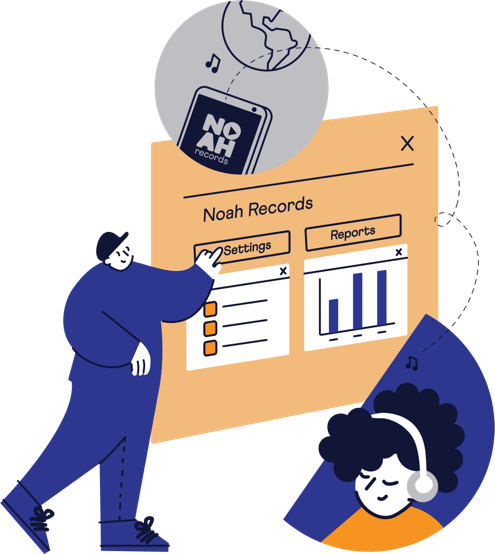 Music business solution illustration