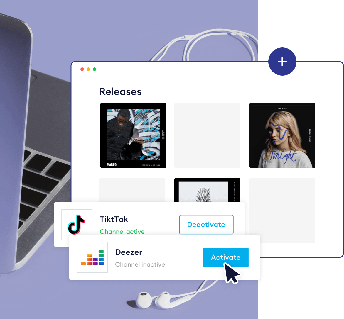 Music business tools interface